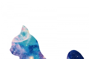 星空猫咪剪影设计免抠素材