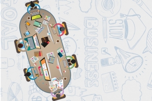 秋季招聘手绘文艺卡通灰色banner