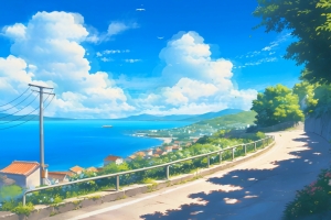 美丽的海景公路小镇风景 4k壁纸 3840*2160