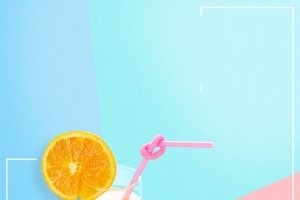 时尚简约柠檬果汁饮品海报背景