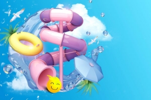 水上乐园泳池狂欢海报