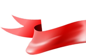 开学季手绘红色丝带高清PNG透明漂浮彩带设计素材免费下载