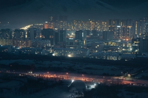 夜城 鸟瞰图 建筑 灯光 黑暗 背光 4k壁纸 3840x2160