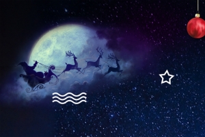 圣诞节麋鹿小清新简约蓝色banner