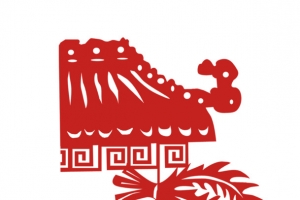 艾叶艾草剪纸效果素材图