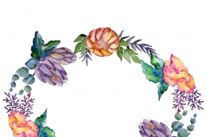 手绘植物植物花圈边框花朵