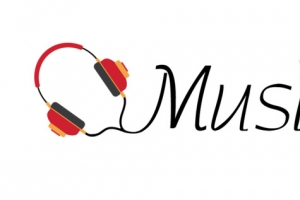 红色耳机音乐文字logo