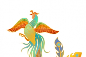 凤凰鸟飞鸟国潮中国风飞舞敦煌
