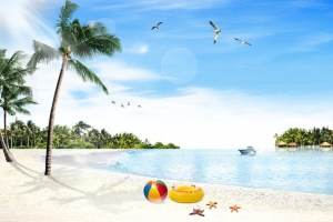 夏天旅游海报背景素材