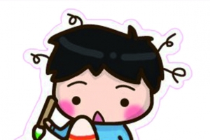 可爱卡通创意男孩绘画