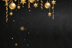 圣诞节黑色质感banner