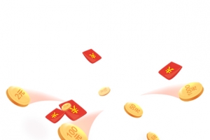 金币红包漂浮素材