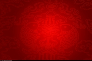 红色双鱼喜庆花纹