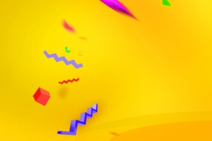 电商新品促销黄色几何背景banner