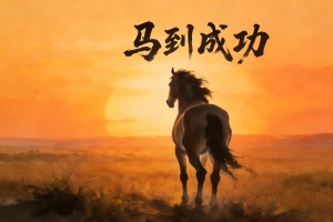 马到成功马主题水墨风4K高清动物壁纸3840x2160免费下载