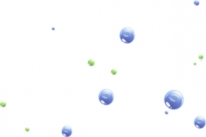 蓝色绿叶飘舞圆球高清PNG透明漂浮元素设计素材免费下载