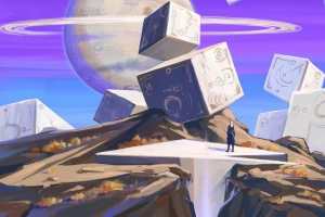 剪影 单独 废墟 立方体 幻想 艺术 4k壁纸 3840x2160