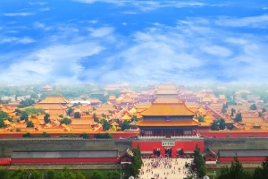 蓝天下的故宫