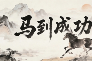 2026马年图片 马到成功 水墨画4K壁纸