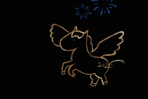 2026金马 新年 黑色背景 烟花 8k高清壁纸