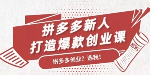 拼多多新人专享，爆款创业课助你快速引流，持续出单，零基础也能轻松上手！