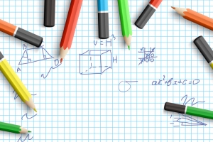 矢量创意铅笔数学公式开学季背景