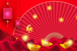 红色中国风淘宝海报背景