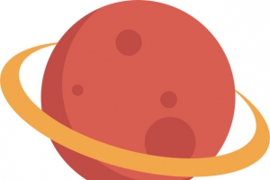 红色扁平星环星球