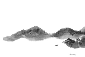 黑色远山墨迹笔触高清PNG透明装饰素材免费下载