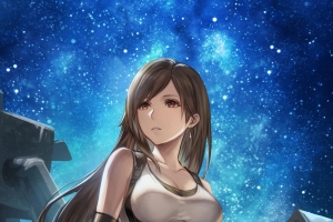 蒂法洛克哈特 大腿 过膝袜 最终幻想7星空4k动漫手机壁纸竖版