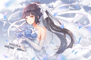 新娘 婚纱 长手套 碧蓝航线4k动漫壁纸