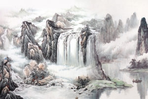 庐山瀑布背景