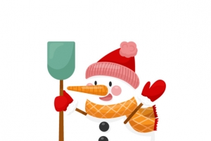 冬天里堆雪人