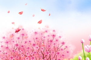 3.910感恩教师节粉色花海banner
