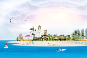 简约清新海南三亚旅游背景