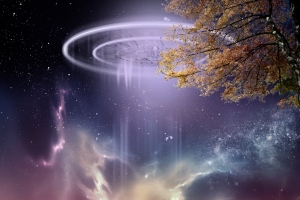 梦幻科幻宇宙北极光背景素材