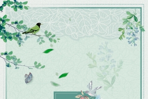 古韵文艺花纹简约边框平面广告