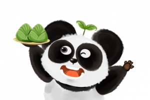 端着粽子的熊猫