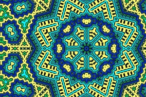 图案 波浪 蓝色 黄色 抽象 4k壁纸 3840x2160