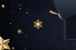 圣诞节蓝色质感banner