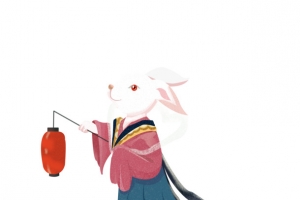 红眼玉兔打灯笼