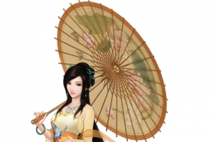 古装美女撑伞立绘游戏人物