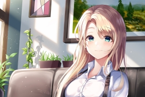 美少女 金发碧眼 大长腿2k手机壁纸全面屏动漫美女