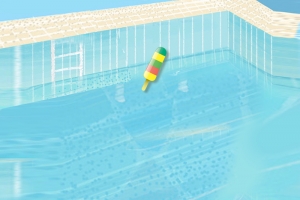 蓝色插画风格清新夏至海报