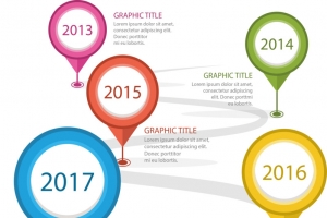彩色定位符号时间轴高清PNG透明免扣AI设计素材免费下载