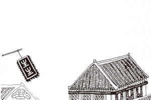 古代建筑 手绘 集市