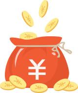 红色钱袋卡通掉落金币