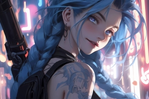 金克丝 个性美女 4K壁纸