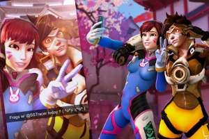 守望先锋 D.Va 猎空 手机自拍 壁纸1920x1080
