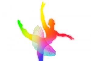 七彩跳舞人物高清PNG透明漂浮元素设计素材免费下载